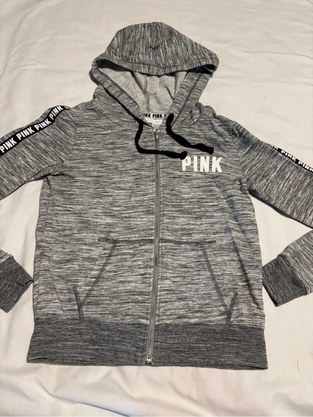 Pink Victoria's Secret ~ Women's XS Full Zip Hoodie Gray